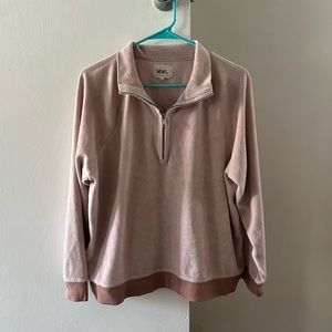 Madewell MWL velour half-zip sweatshirt